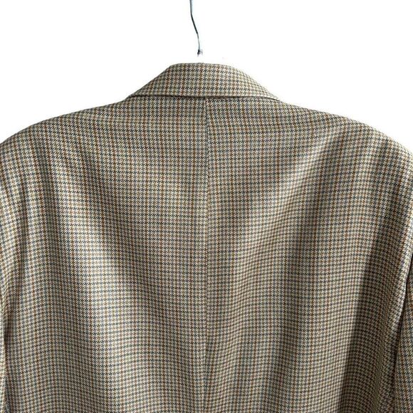 Lauren Ralph Lauren suit jacket blazer size 42R 100% silk houndstooth pattern - Picture 3 of 11